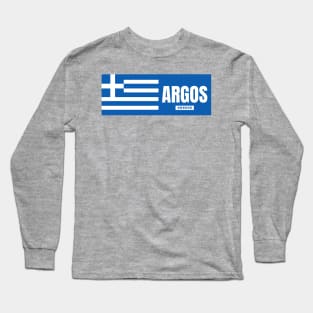 Argos City with Greek Flag Long Sleeve T-Shirt